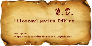 Miloszavlyevits Dóra névjegykártya