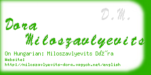 dora miloszavlyevits business card